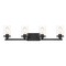 Designers Fountain Jedrek 33.75in 4-Light Black Industrial Indoor Vanity Light with Clear Glass Shades 93304-BK - alternate 1